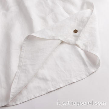 Camicie casual lunghe larghe da donna a maniche lunghe bianche